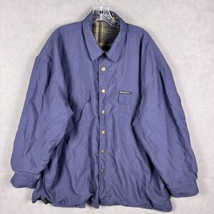 National Geographic Men 2XL Shacket Reversible Jacket Navy Long Sleeve‎ Flannel